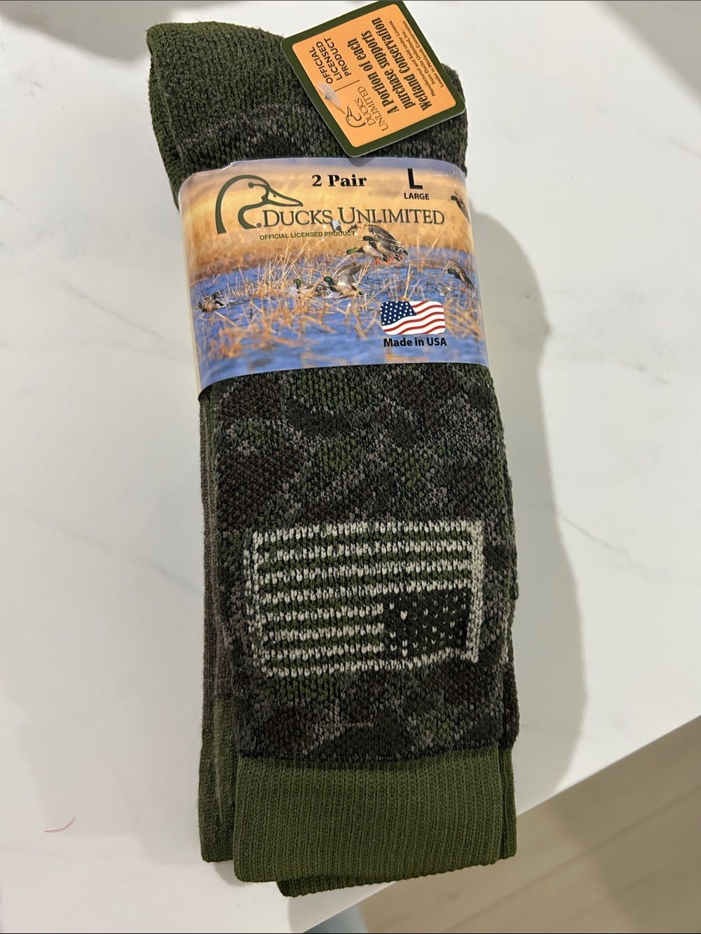 Ducks Unlimited Men's Olive Green Crew Socks - 2 Pack